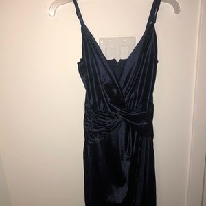 Charlotte Russe Navy Satin Dress